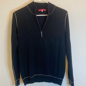 Peter Millar silk and cashmere blend half zip sweater L